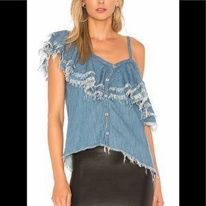 BLANK NYC Cotton Bare Shoulder Top